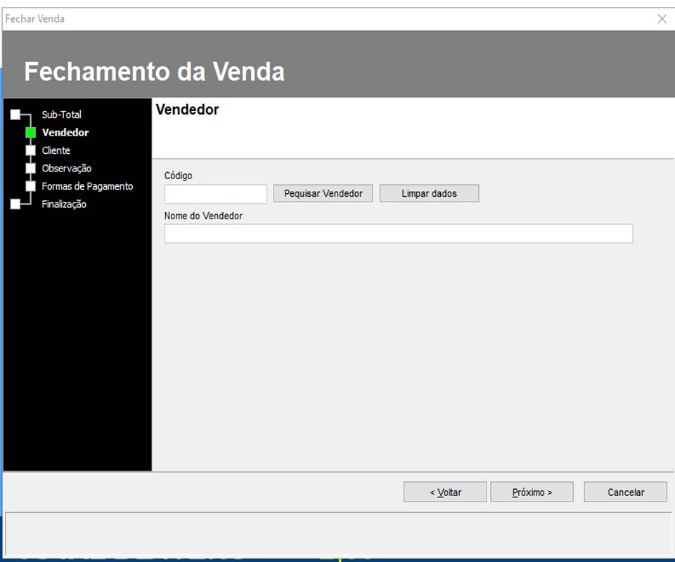 fechamento de venda - vendedor