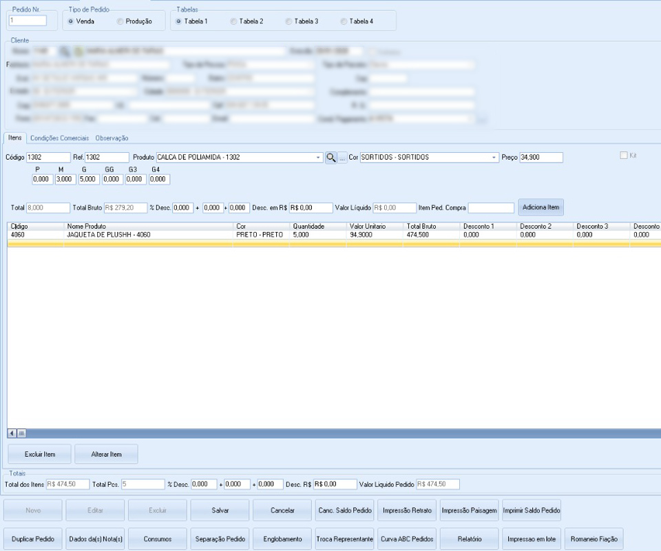 pedidos - pedido aberto